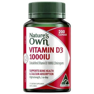 (PRE ORDER) Nature's Own Vitamin D3 1000iu 200 Capsules shelf life 2yrs